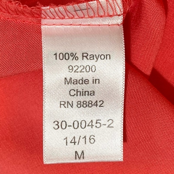 WOMAN WITHIN Apricot Blouse Button Up Front Pockets Tab Sleeves Top Size 14/16 - Picture 9 of 15